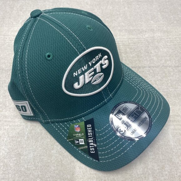New York Jets Cap New Era NFL 100 Fitted S/M Hat Embroidered Logo Football - Picture 2 of 16